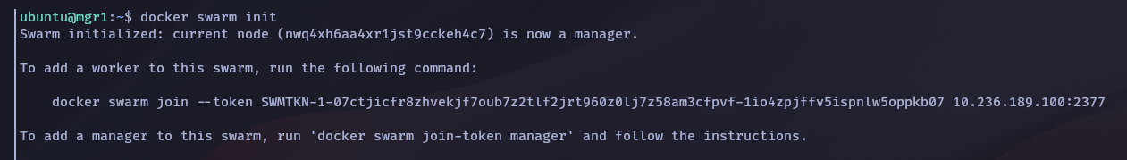 docker swarm init