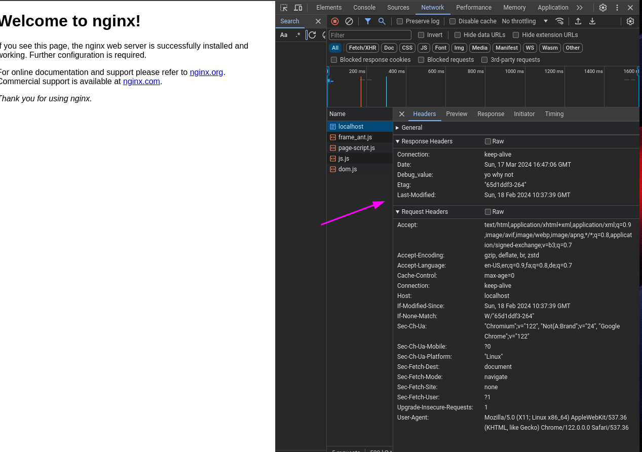 browser dev tools