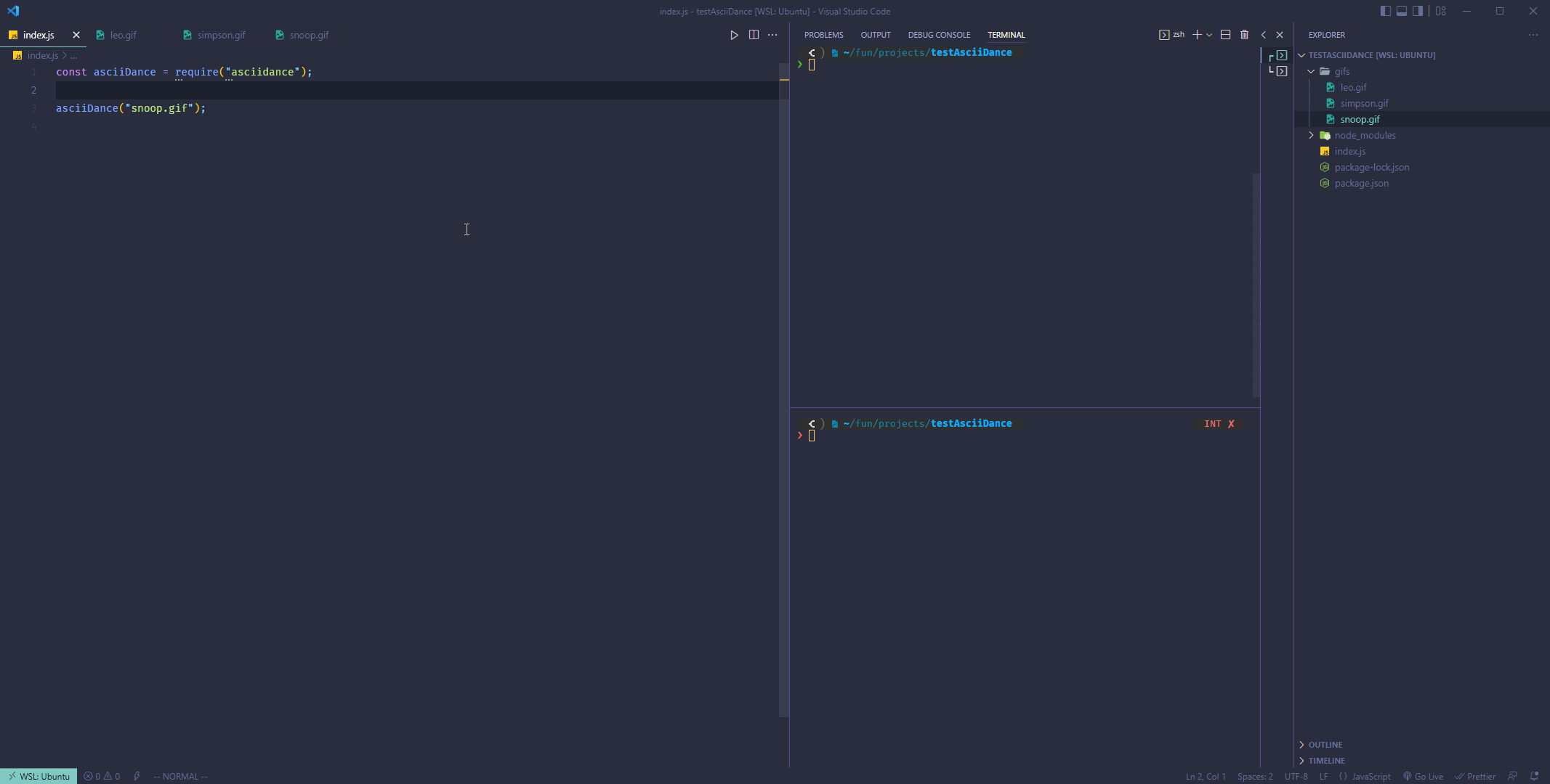asciidance project
